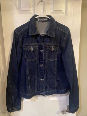 Blue Faith XL Dark Wash Jean Jacket Women Classic Denim Trucker Jacket
